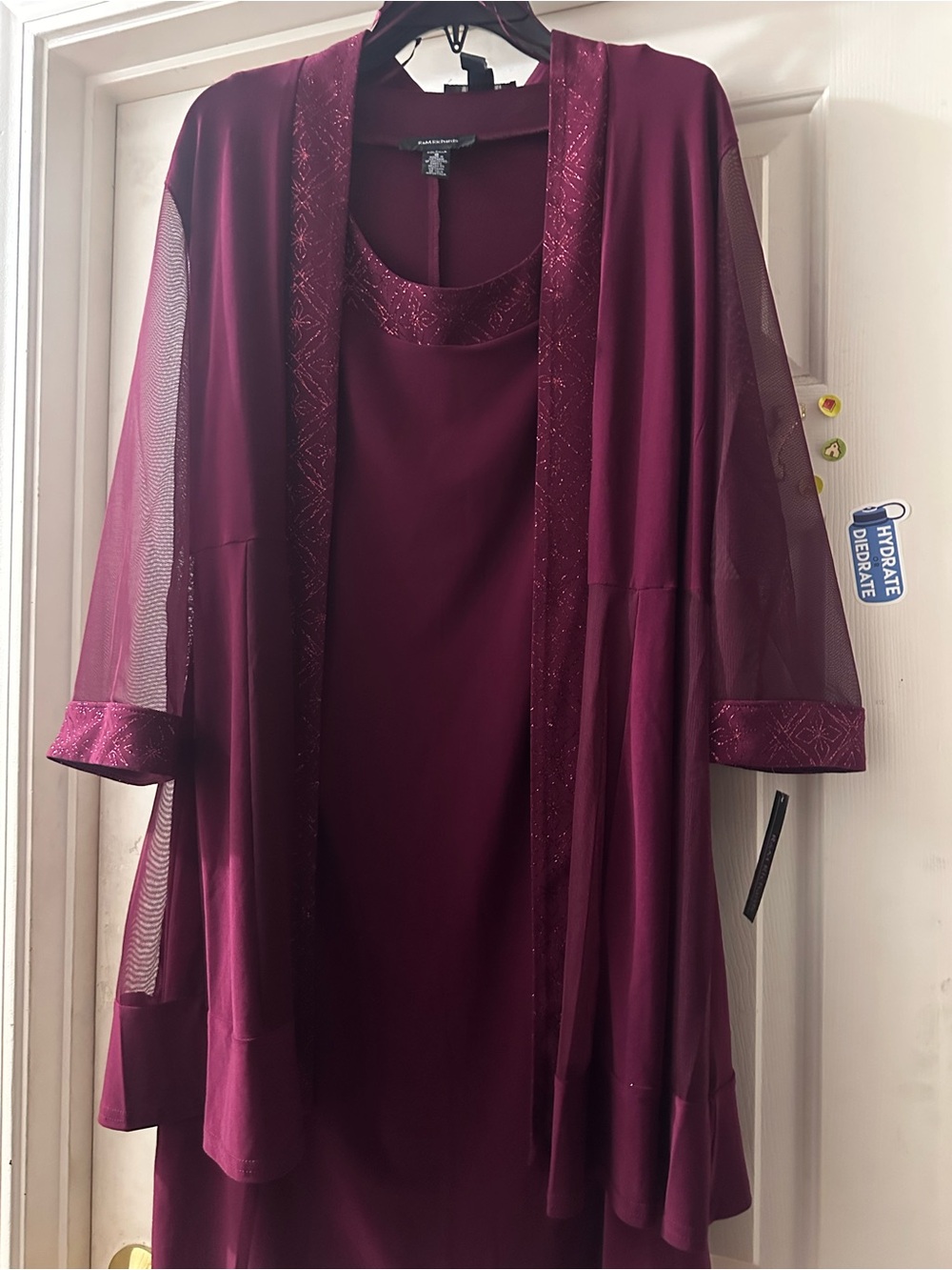 R&M Richards Plum Evening Dress Set
